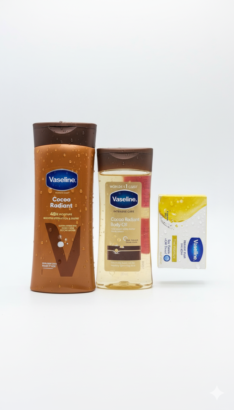 Gamme Vaseline Cocoa Radiant : Hydratation Intense et Éclat Naturel pour les Peaux Noires et Mates