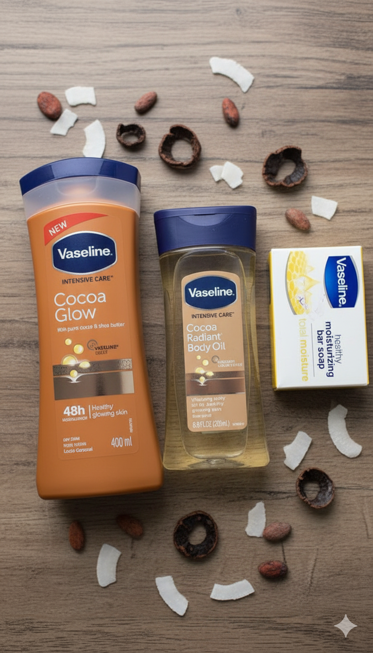 Gamme Vaseline Cocoa Radiant : Hydratation Intense et Éclat Naturel pour les Peaux Noires et Mates — photo 2, OnMyShop Abidjan