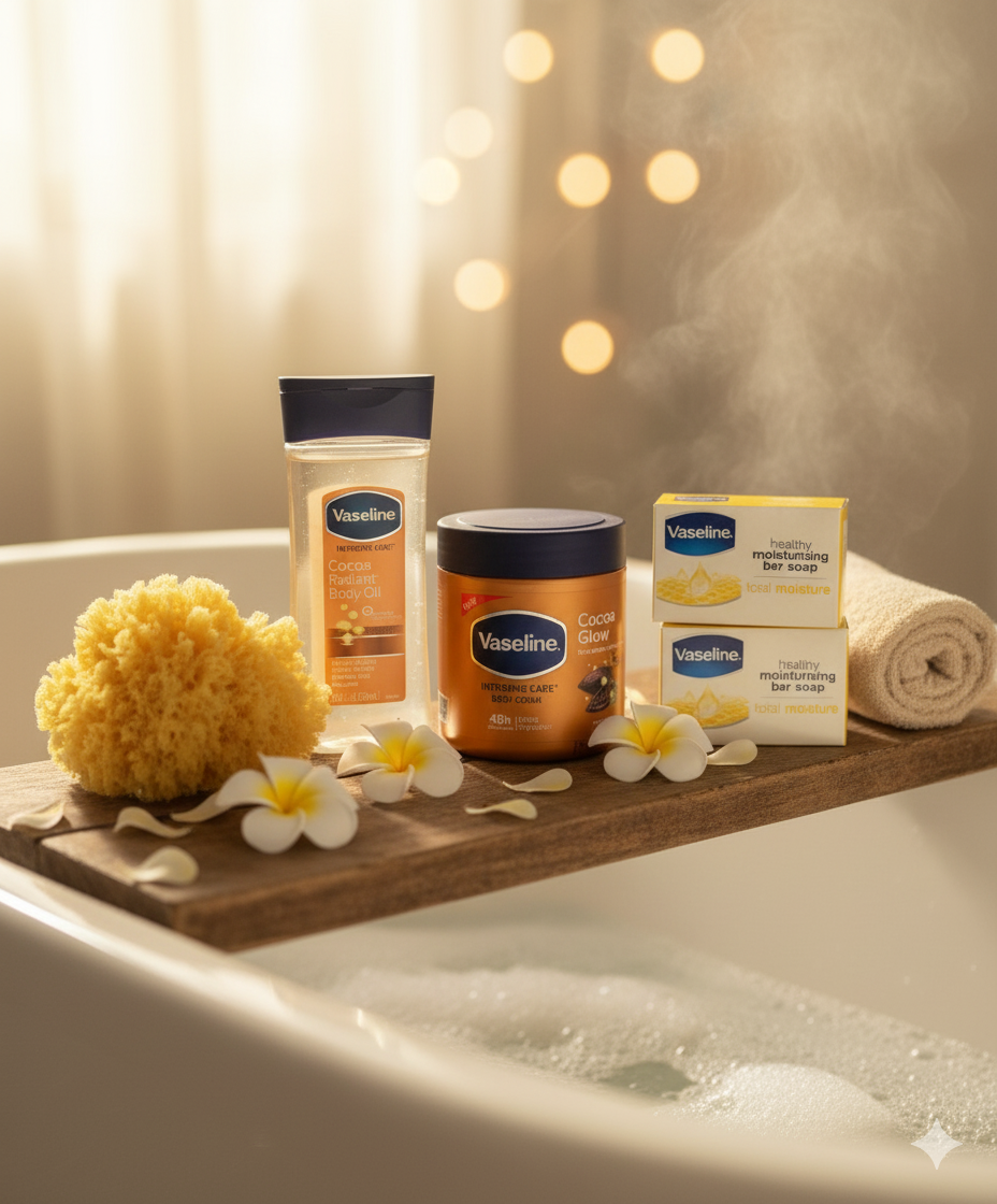 Coffret Vaseline Cocoa Radiant & Glow – Révélateur d'Éclat Suprême pour Peaux Noires & Mates — photo 3, OnMyShop Abidjan