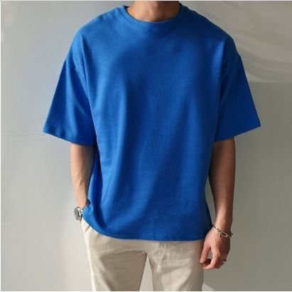 t-shirt unicolore bleu pur — photo 3, OnMyShop Abidjan